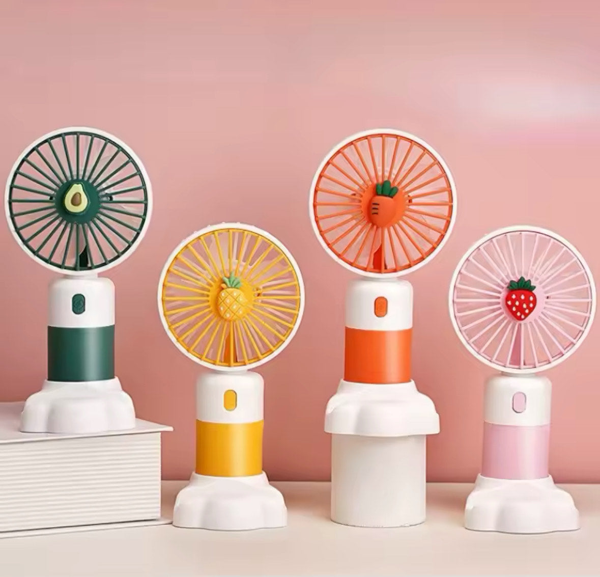 Small strawberry-shaped summer cooling fan for travel